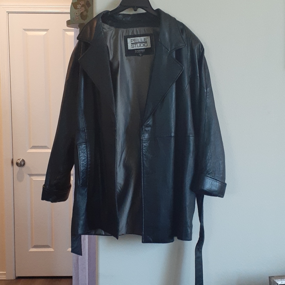 Black leather jacket